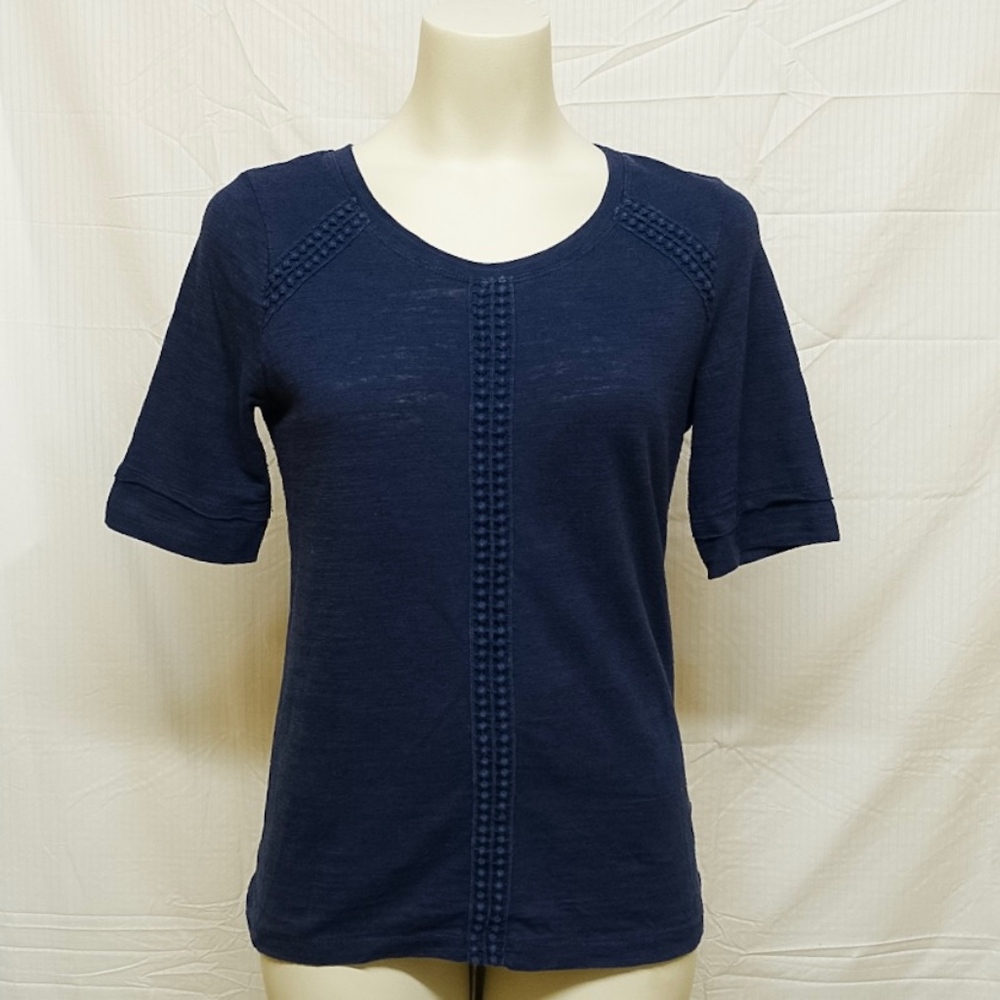 Navy Blue Artisan Crafted by Democracy Boho Blouse